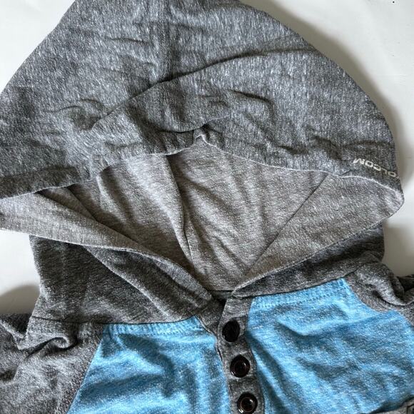 Volcom Blue & Gray Button Front Raglan Hoodie - Youth Medium - Picture 5 of 7